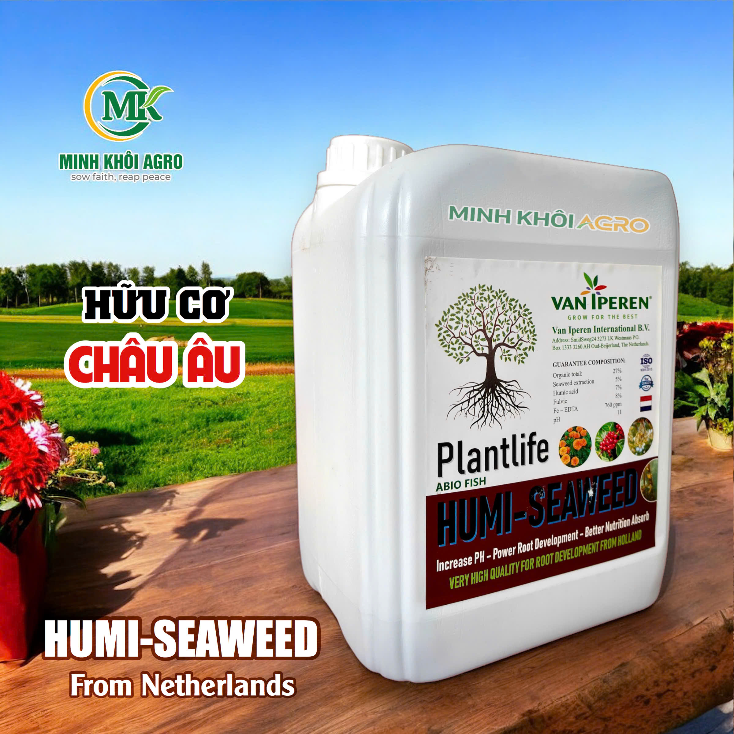 Phân bón hữu cơ HUMI-SEAWEED (Humic, rong biển...) | Plantlife Abio Fish Nhập khẩu Châu Âu